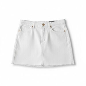 BLANKNYC Denim Mini Skirt Women 27 White Excellent Raw Hem Frayed 5-Pocket‎
